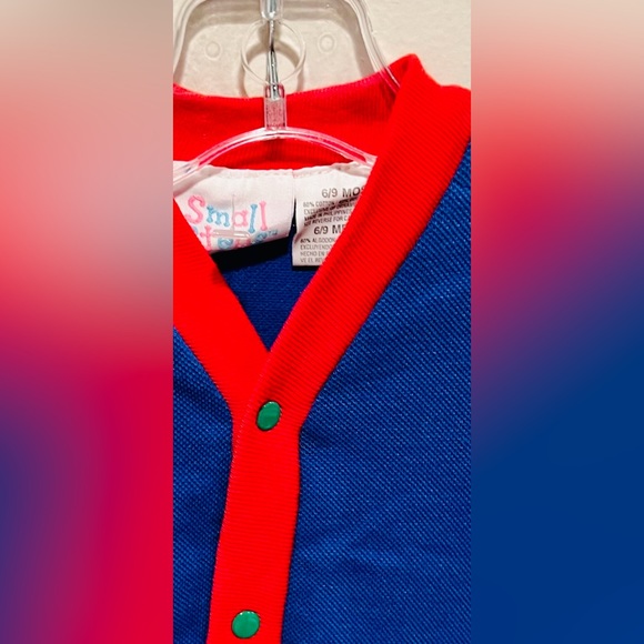 VINTAGE FOOTBALL BABY ONESIE OUTFIT SMALL STEPS SPORTY ALL PRO 6 - 9 MONTHS - Picture 5 of 6